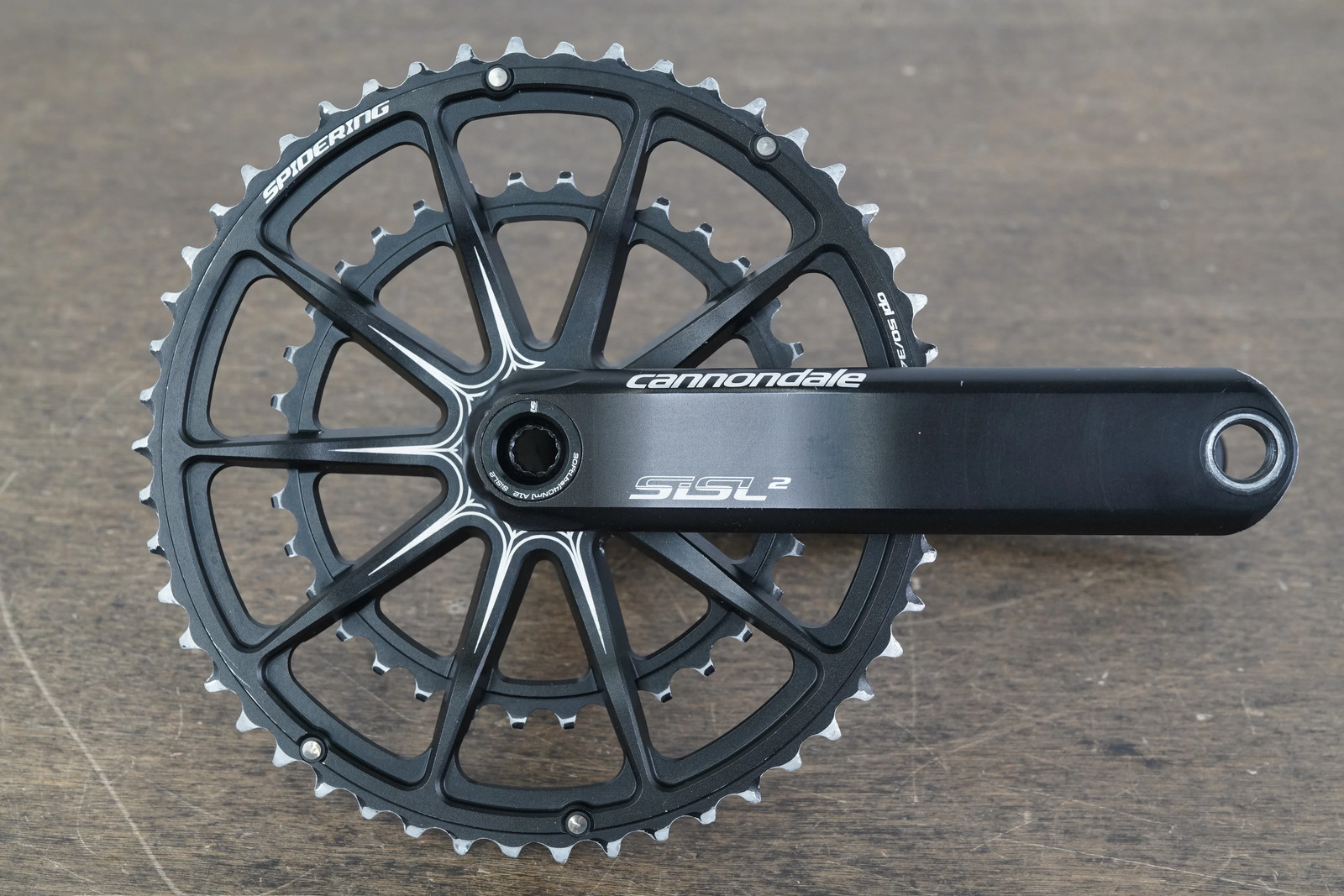 170mm 50/34T BB30 Cannondale SiSL2 Spidering Hollowgram Road Crankset 505g 170mm 50/34T BB30 Cannondale SiSL2 Spidering Hollowgram Road Crankset 505g