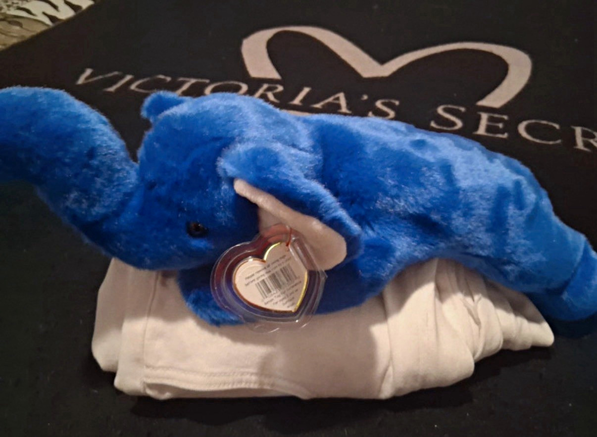 Ty Beanie Babies Blue Elephant Plush, Vintage 1998, Recommended Age 3+