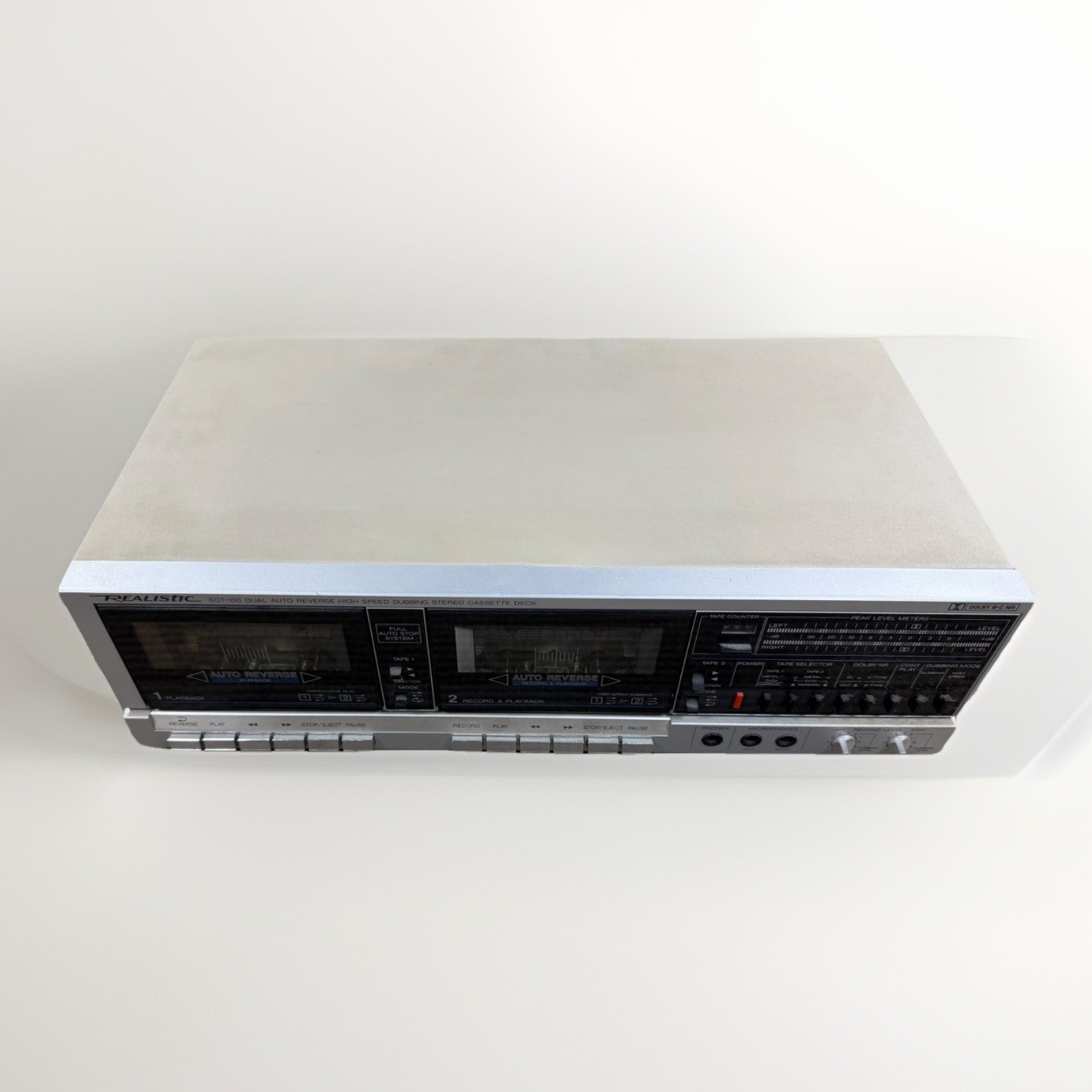 Vintage Realistic SCT-100 Dual Auto Reverse Cassette Deck High Speed Dubbing Vintage Realistic SCT-100 Dual Auto Reverse Cassette Deck High Speed Dubbing