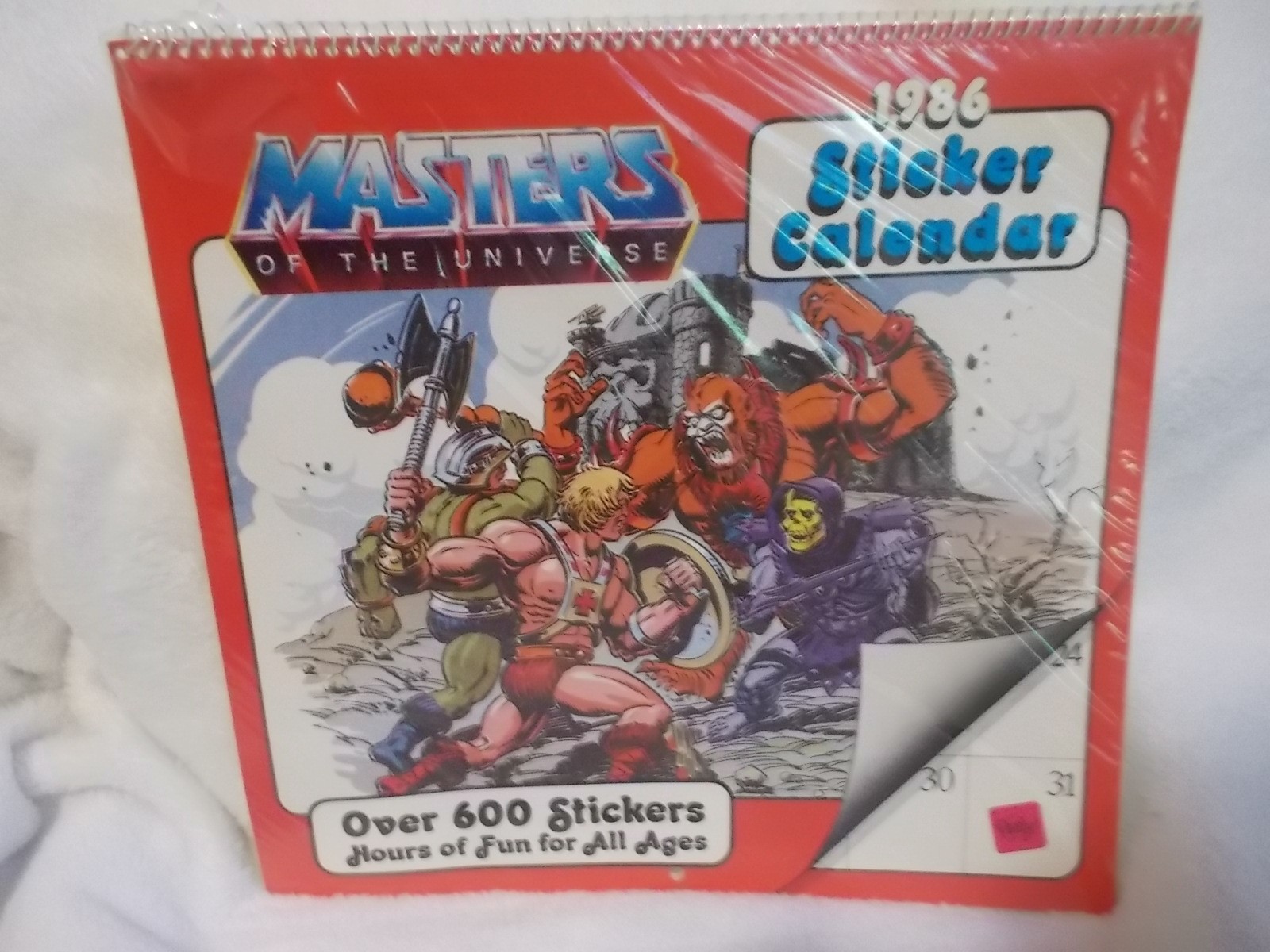 Vintage 1986 Masters of the Universe Sticker Calendar He-Man Mattel Sealed B&B Vintage 1986 Masters of the Universe Sticker Calendar He-Man Mattel Sealed B&B
