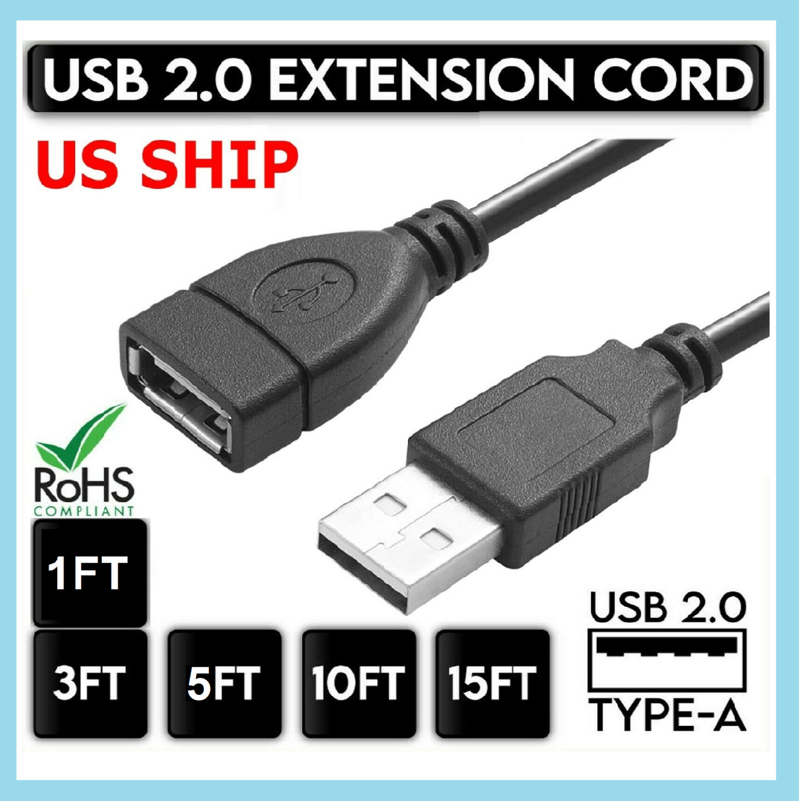 LOT USB 2.0 3.0 Extension Extender Cable Cord A Male to Female 1-16FT HIGH SPEED LOT USB 2.0 3.0 Extension Extender Cable Cord A Male to Female 1-16FT HIGH SPEED