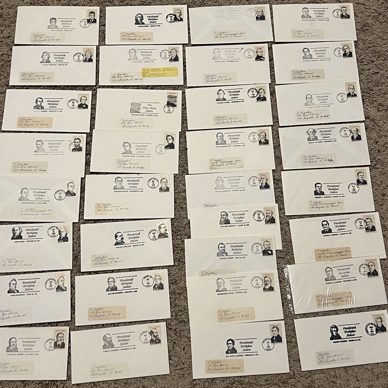 NICE 1980\'s LOT OF 30+ US COVERS PRESIDENTIAL BIRTHPLACE COMMEMORATIVE CANCELS NICE 1980\'s LOT OF 30+ US COVERS PRESIDENTIAL BIRTHPLACE COMMEMORATIVE CANCELS