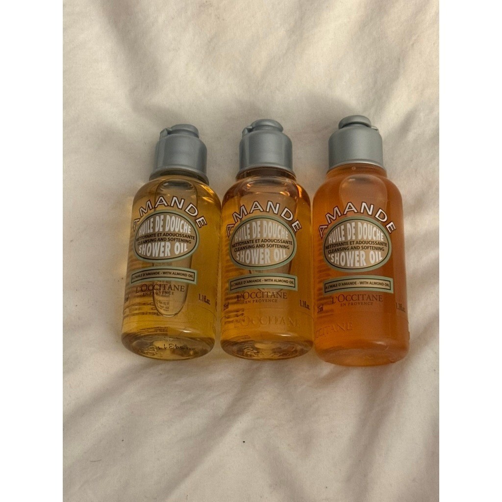 L\'Occitane Almond Shower Oil Travel Size 35 mL Lot of 3 Amande Bath Body