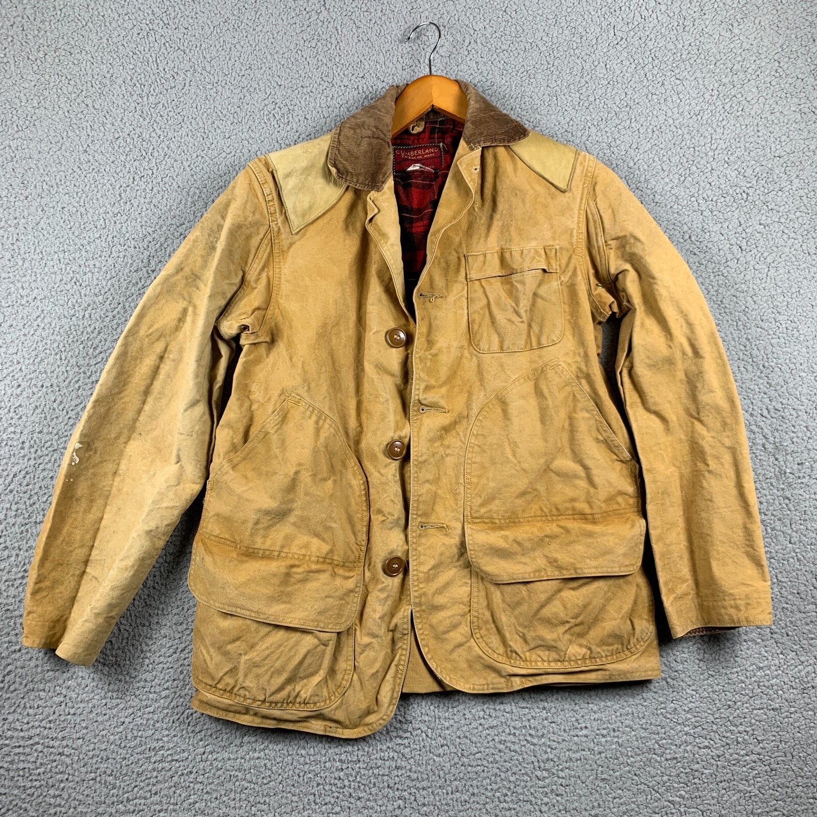 Vintage Cumberland Jacket Mens 38 Brown Army Duck 40\'s Chore Barn Hunting Coat
