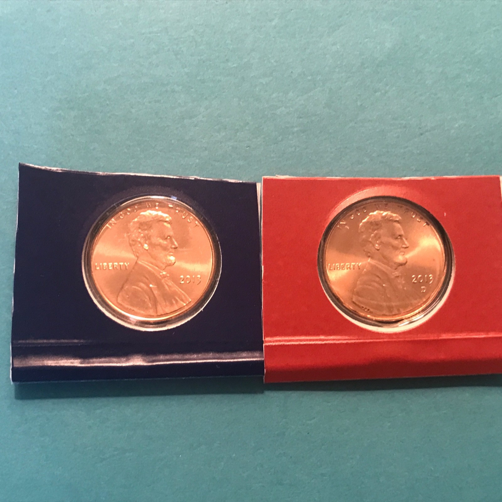 2013 P&D Lincoln Cents Unc in  US Mint Plastic    