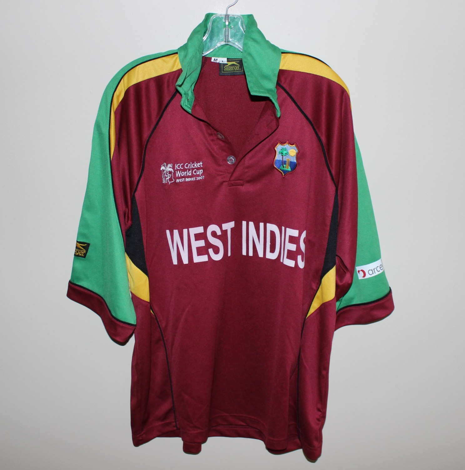 mint unworn Slazenger WEST INDIES ICC Cricket World Cup 2007 home shirt jersey mint unworn Slazenger WEST INDIES ICC Cricket World Cup 2007 home shirt jersey