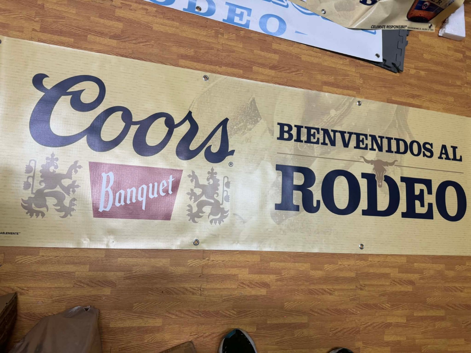 Coors Banquet Welcome Rodeo Fans Banner 76” x 24” Beer Bar Mancave Decor