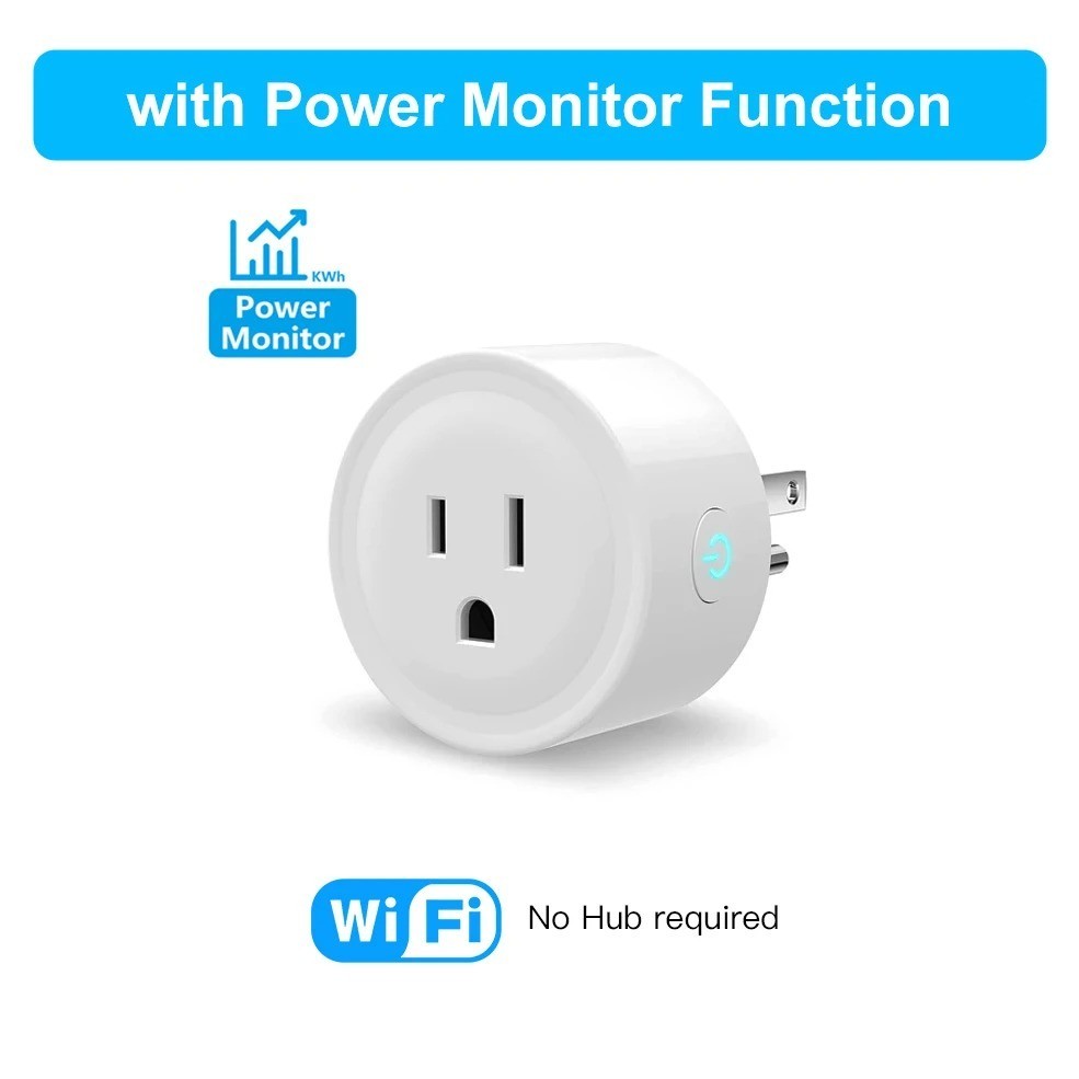 Tuya WiFi Smart Plug 20A with Power Monitor US Outlet Timer Work With Alexa