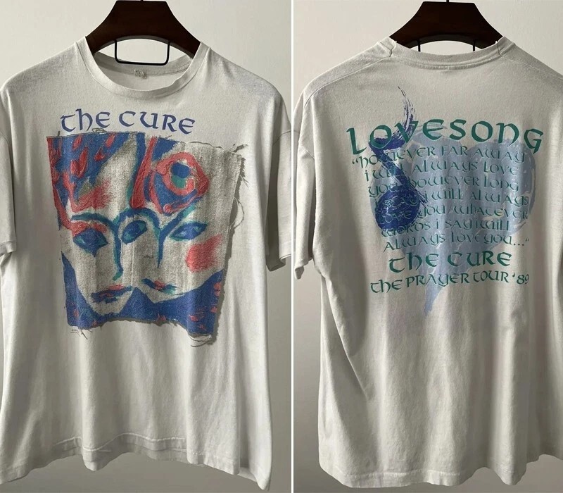 The Cure 1989 Lovesong Shirt Reprint 2 side White short sleeve T shirt S-5XL
