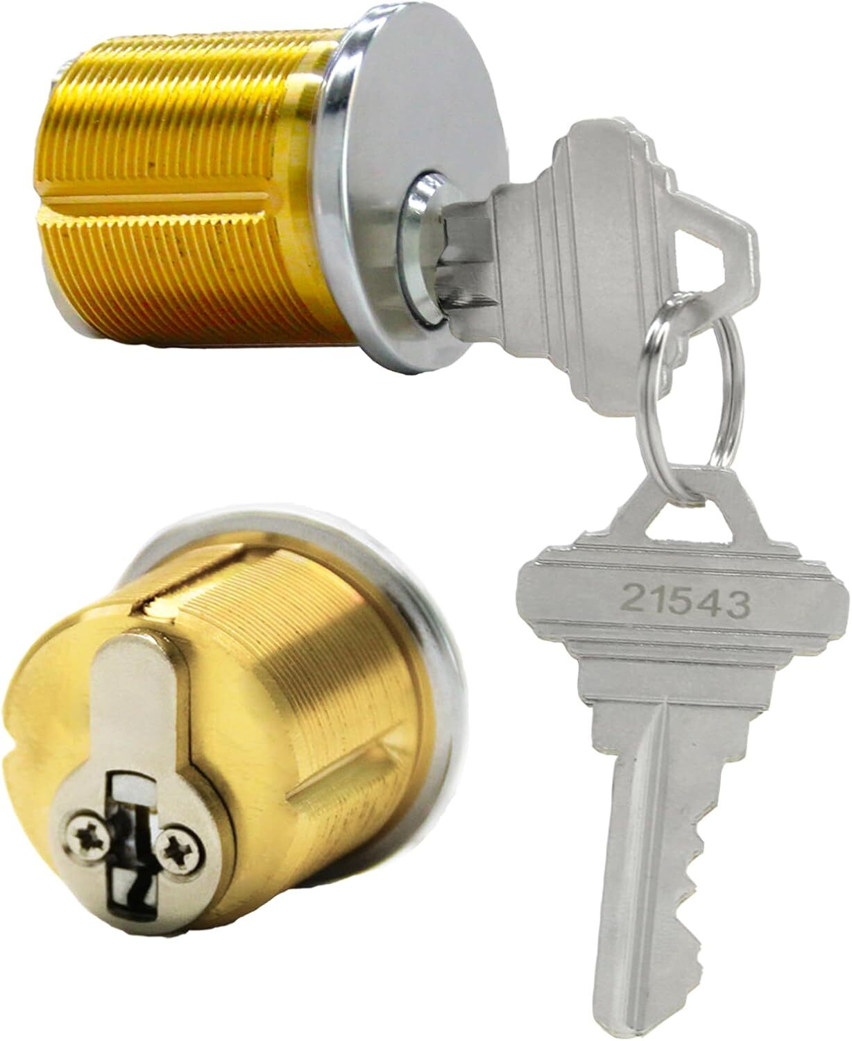 10PCS Brass Mortise Door Cylinder Lock 1 1/8