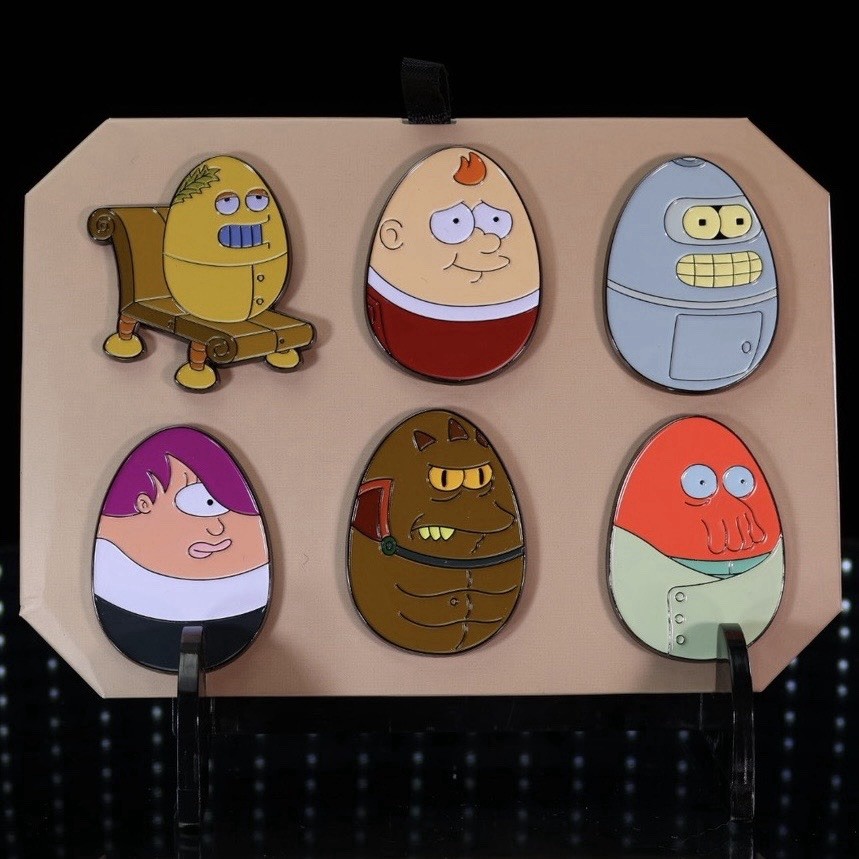 Futurama — 2023 SDCC — Farm Eggs Enamel Pin Set — Hulu Promotion