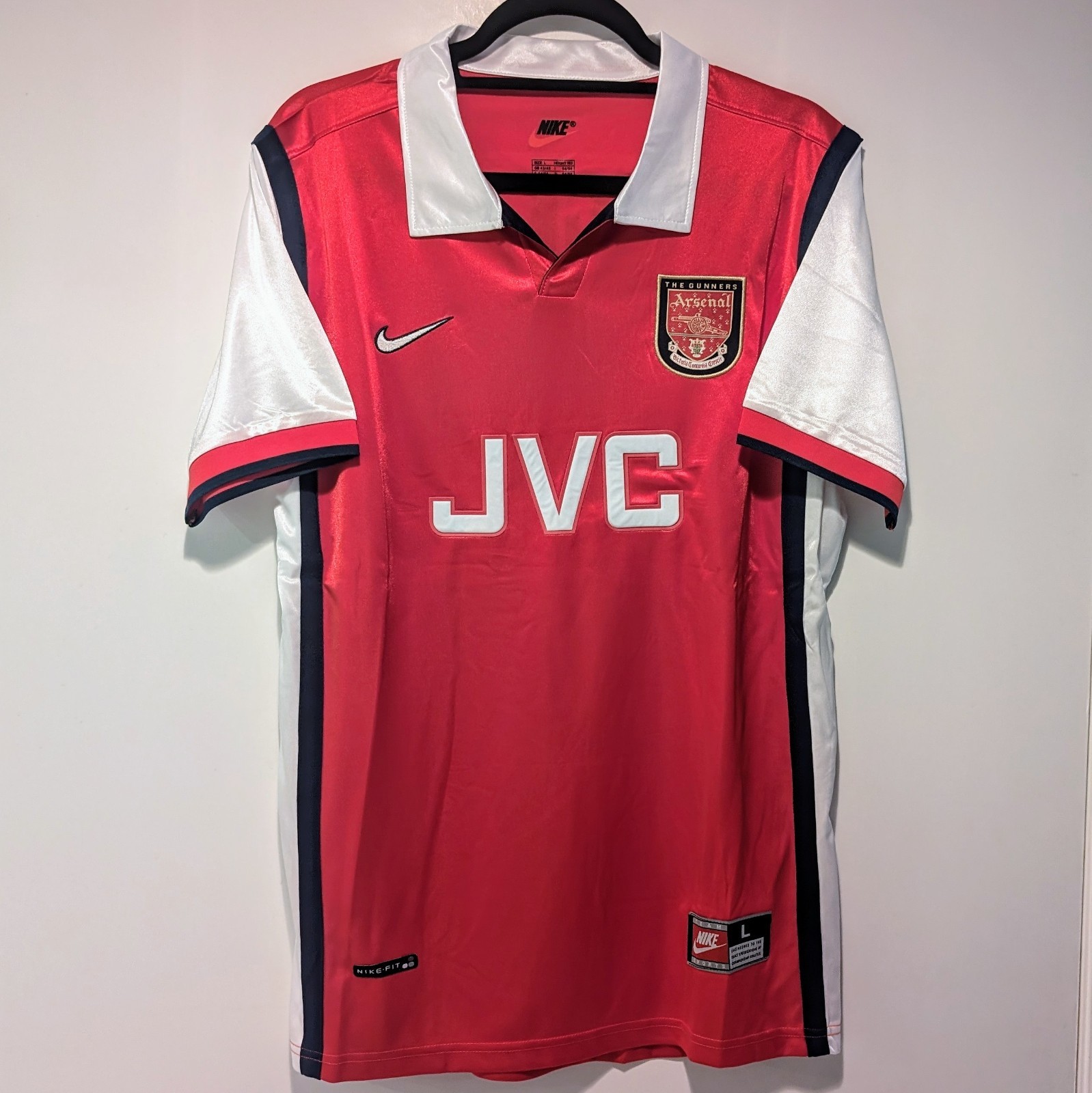 Arsenal London Dennis Bergkamp 1999 Retro Jersey Men's M