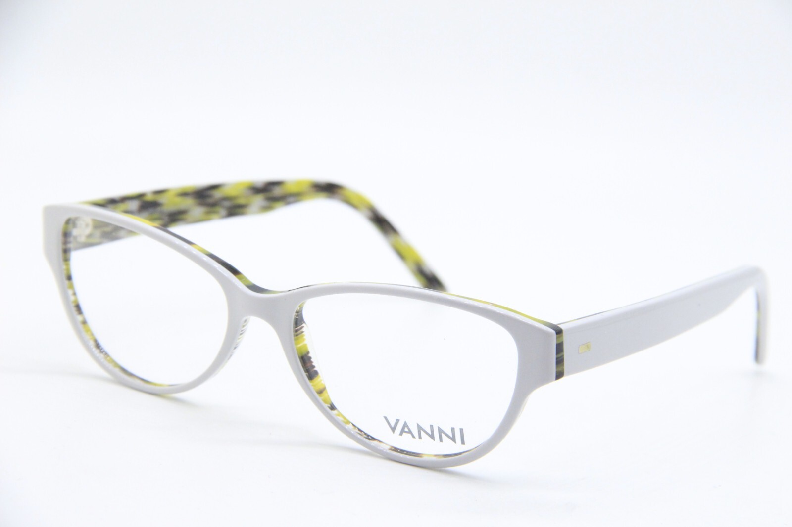 NEW VANNI V1873 A190 WHITE GREEN BROWN AUTHENTIC EYEGLASSES FRAMES 53-16