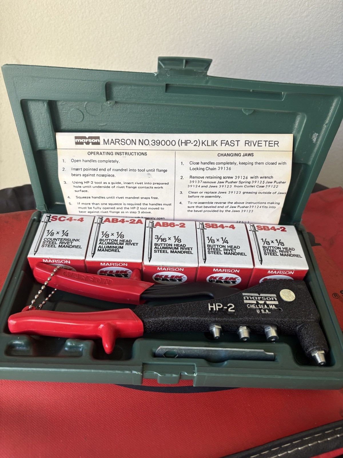 Marson Rivet Kit #39000 for HP-2 Riveter #39000 Assorted Klik Fast Rivets Marson Rivet Kit #39000 for HP-2 Riveter #39000 Assorted Klik Fast Rivets