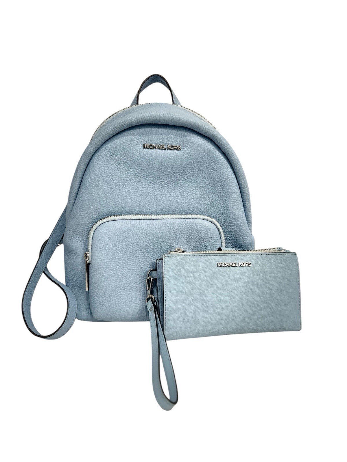 Michael Kors Jaycee Medium Logo Jacquard Backpack Vista Blue New Sealed