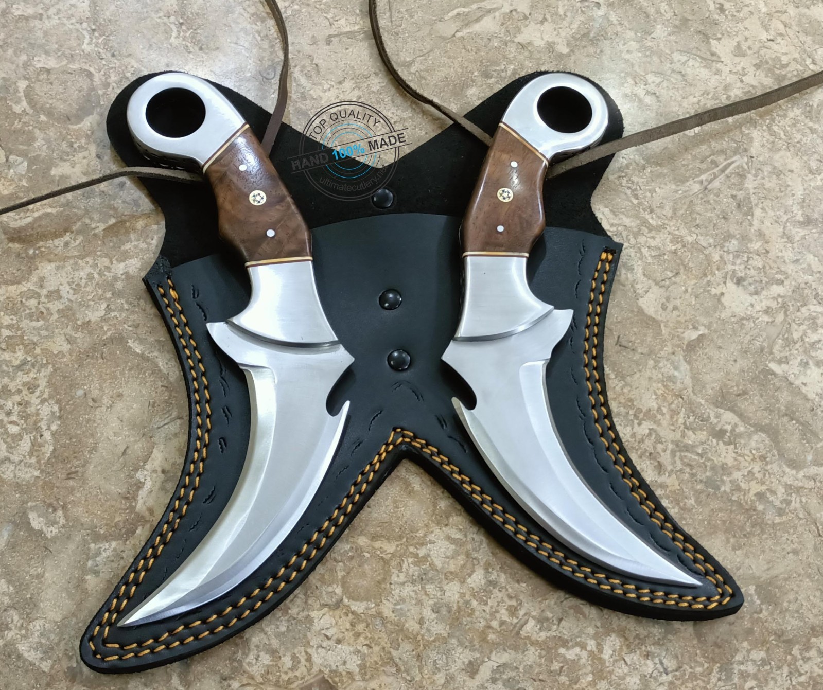 Hand made EDC steel  Karambit Knife set, claw Handle karambit with sheath (4019)