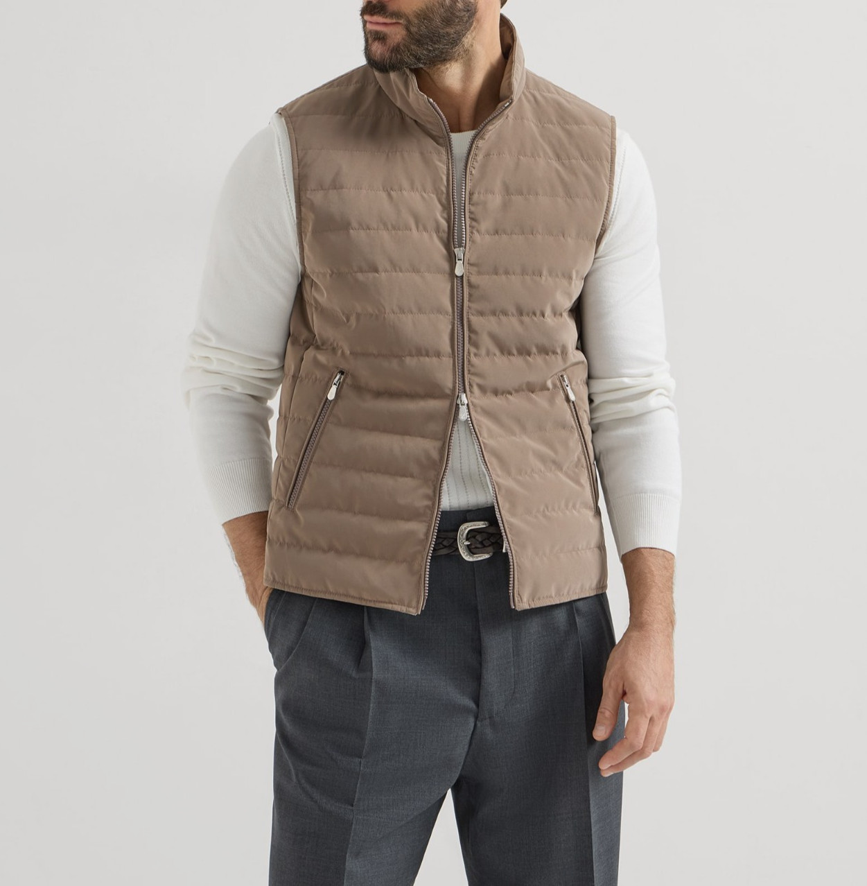 NWT $2500 Brunello Cucinelli Men Water Repellent Goose Down Puffer Vest XS A268