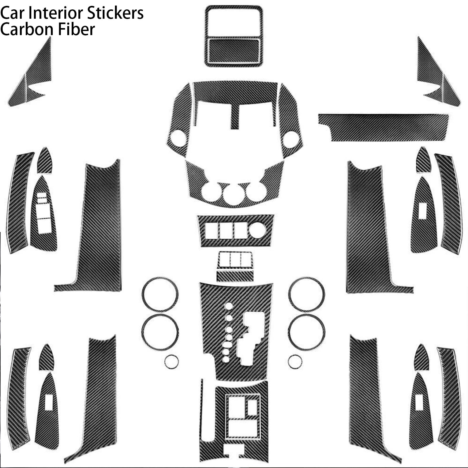 36Pcs Real Carbon Fiber Full Interior Kits Cover Trim For Toyota RAV4 2006-2012