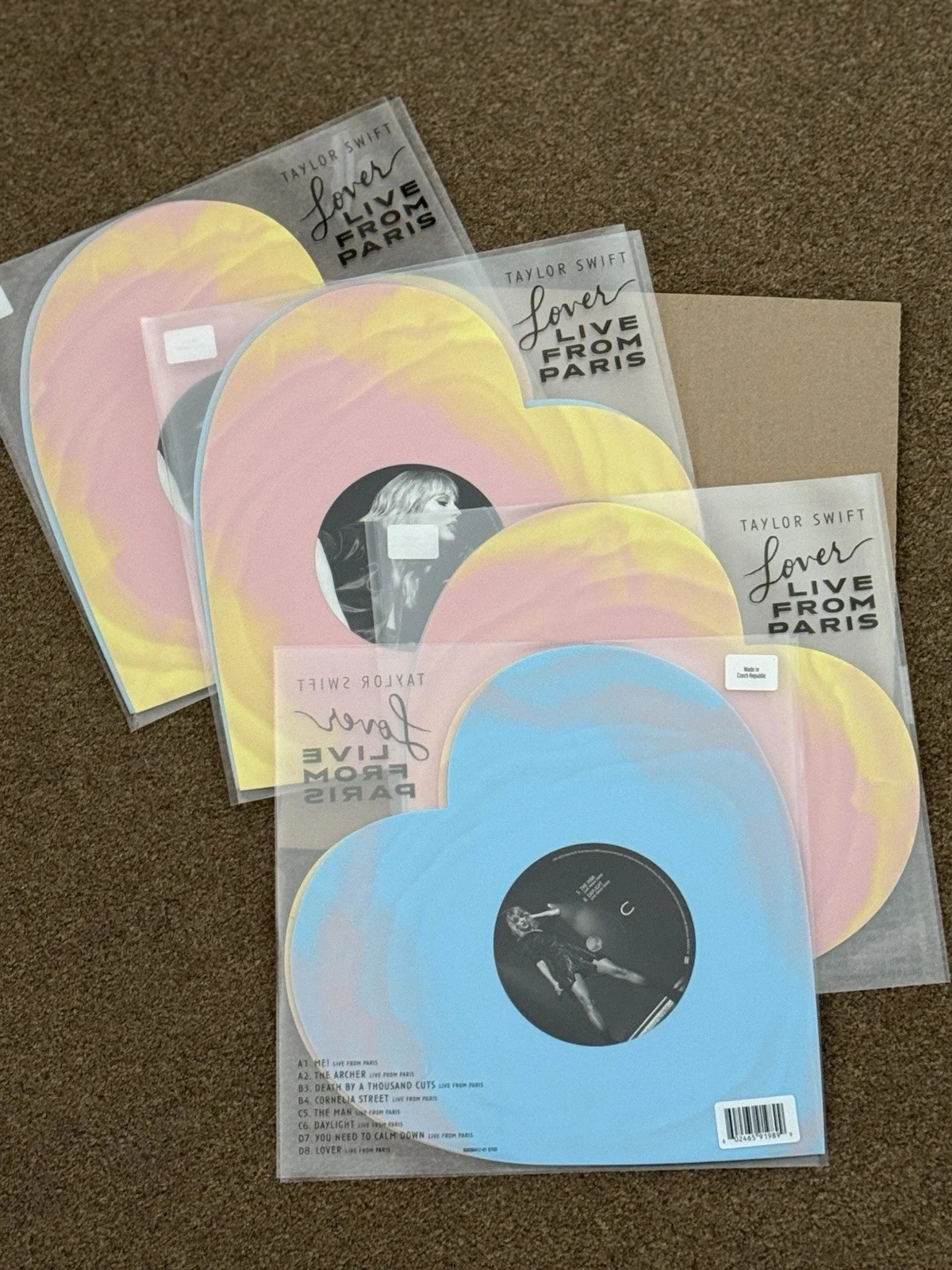 4x Taylor Swift Lover (Live From Paris) Heart Shaped Vinyl In Hand ✅ 4x Taylor Swift Lover (Live From Paris) Heart Shaped Vinyl In Hand ✅