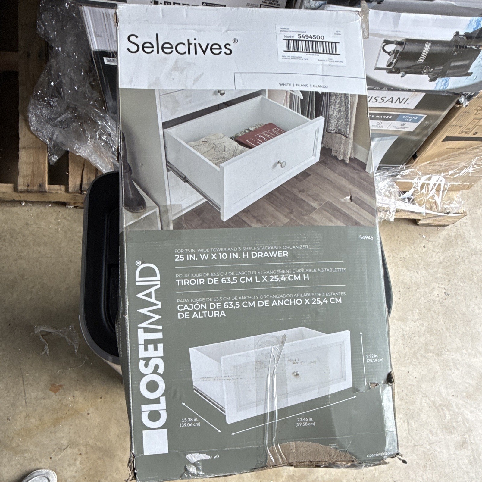 ClosetMaid Selectives Stackable Drawer White 25 in W x 10 in H 5494500