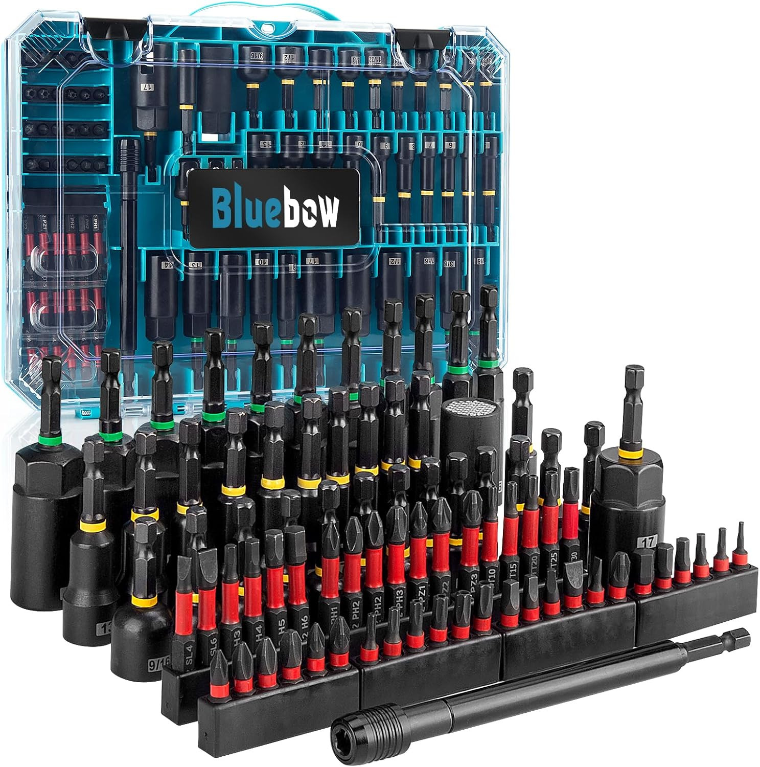 80PCS Magnetic Impac Nut Driver Set, Metric & SAE Socket Set, Storage Box