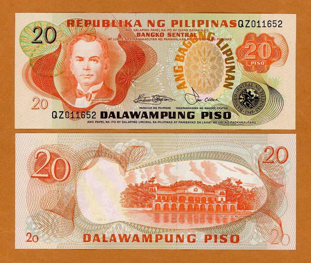 Philippines, 20 Piso, ND (1978) P-162b, UNC Philippines, 20 Piso, ND (1978) P-162b, UNC