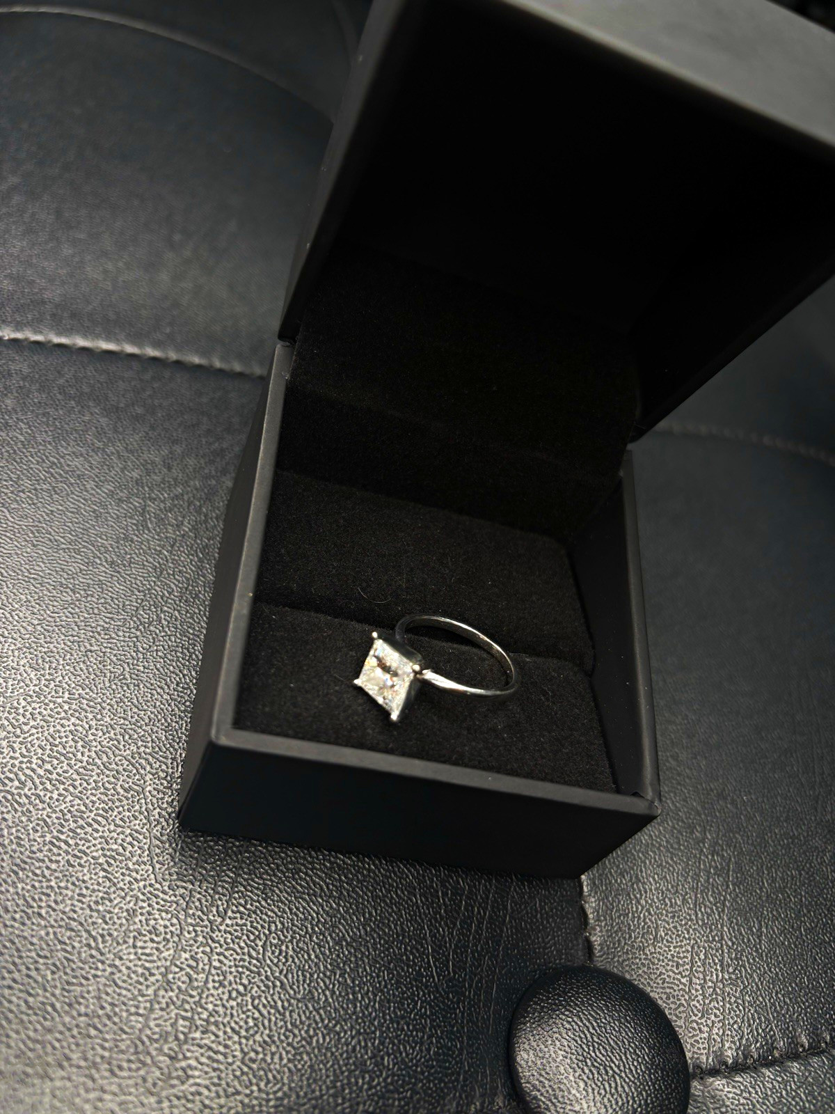 Zales 3.00ctw Princess Lab Grown Diamond  Engagement Ring 14K White Gold size 6