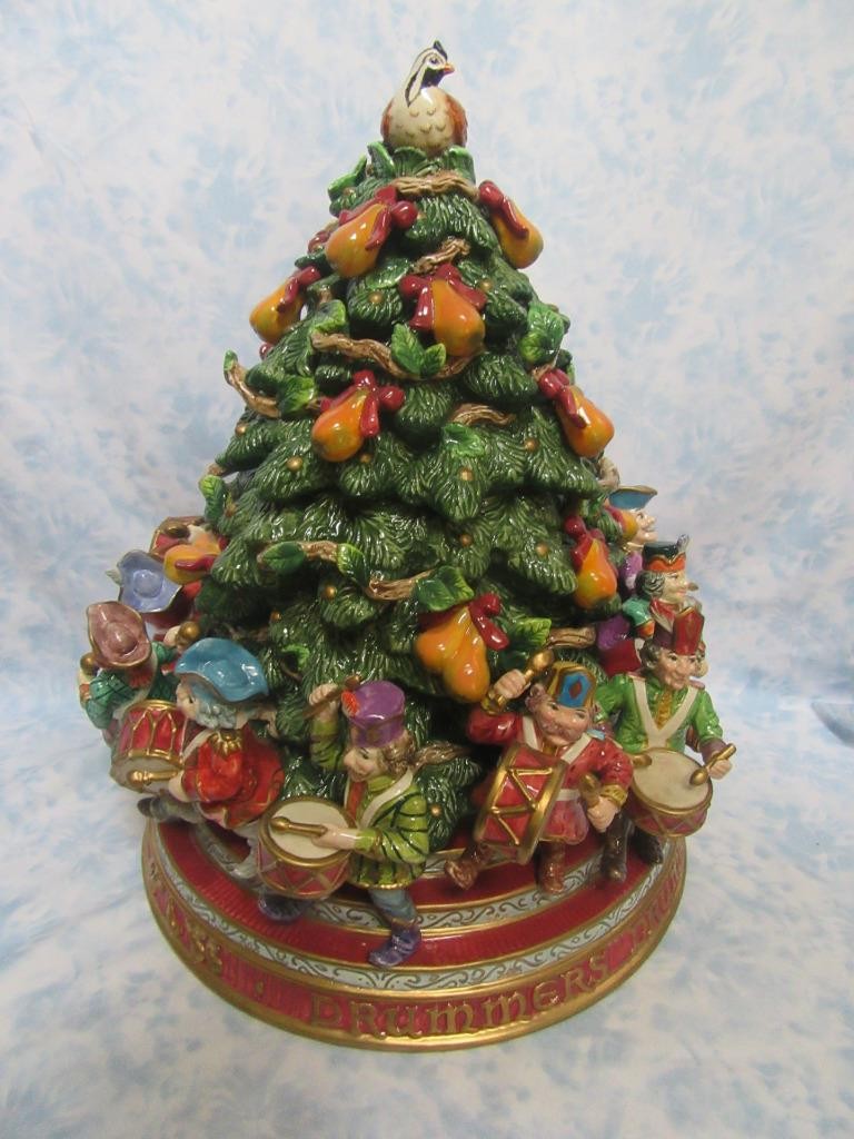 Fitz and Floyd Twelve Days of Christmas Eleven Drummers Drumming Cookie Jar Rare