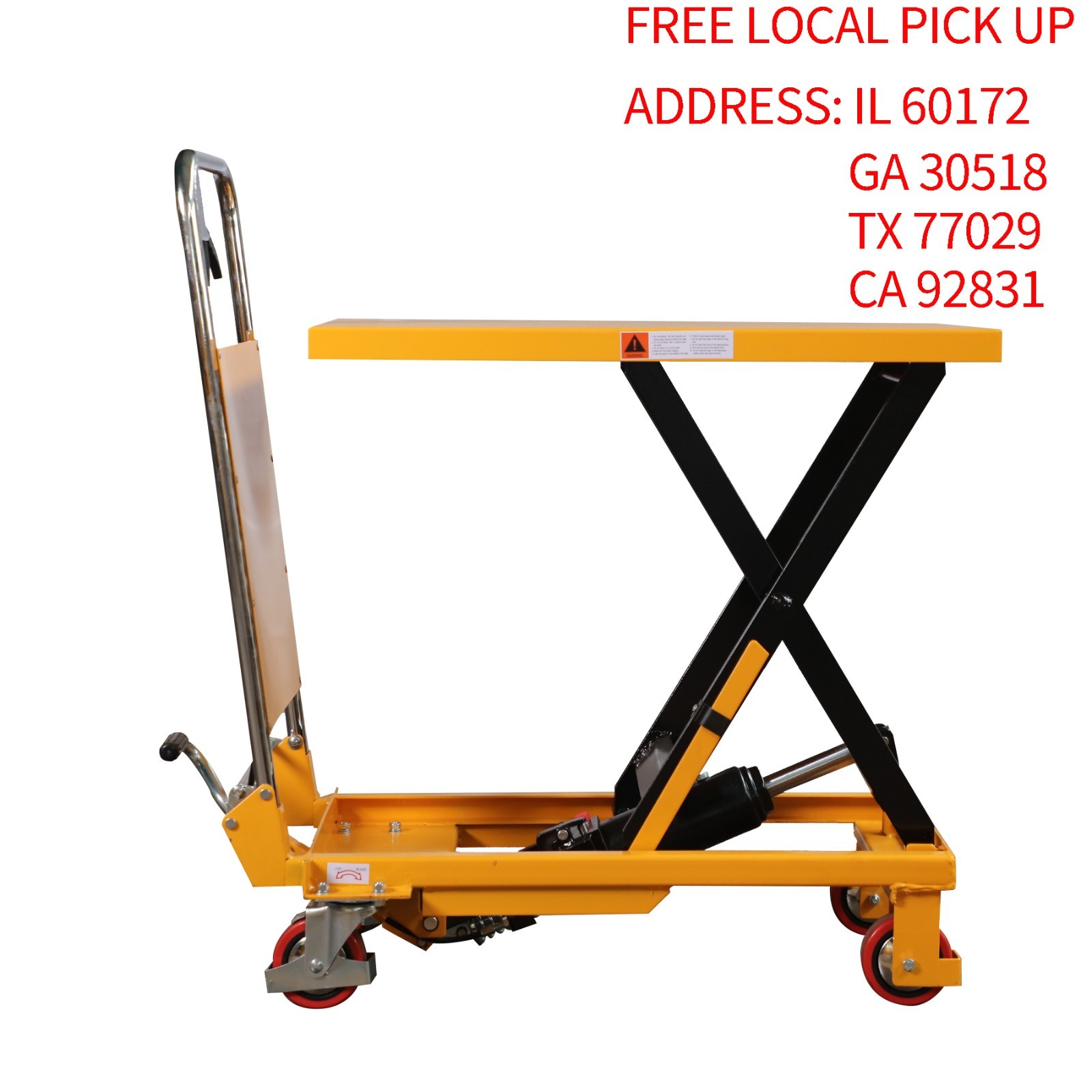 PICKUP ONLY-APOLLOLIFT Hydraulic Single Scissor Lift Table 330lbSmall Lift Table
