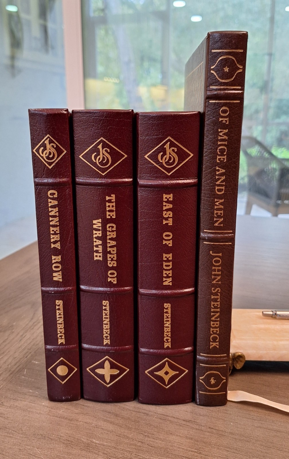 Easton Press John Steinbeck 4 Vol Set Unread Condition, Leather Bound Perfect