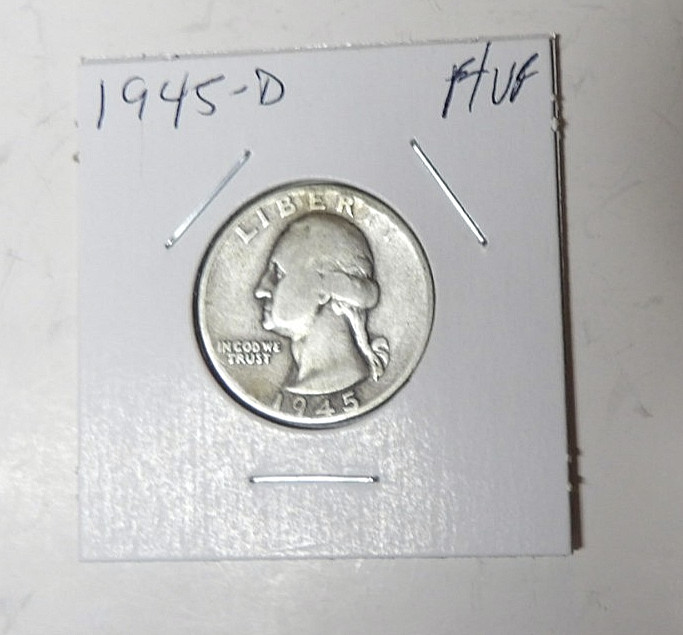 1945-D Washington Silver Quarter F/VF Condition Denver Mint (1126)
