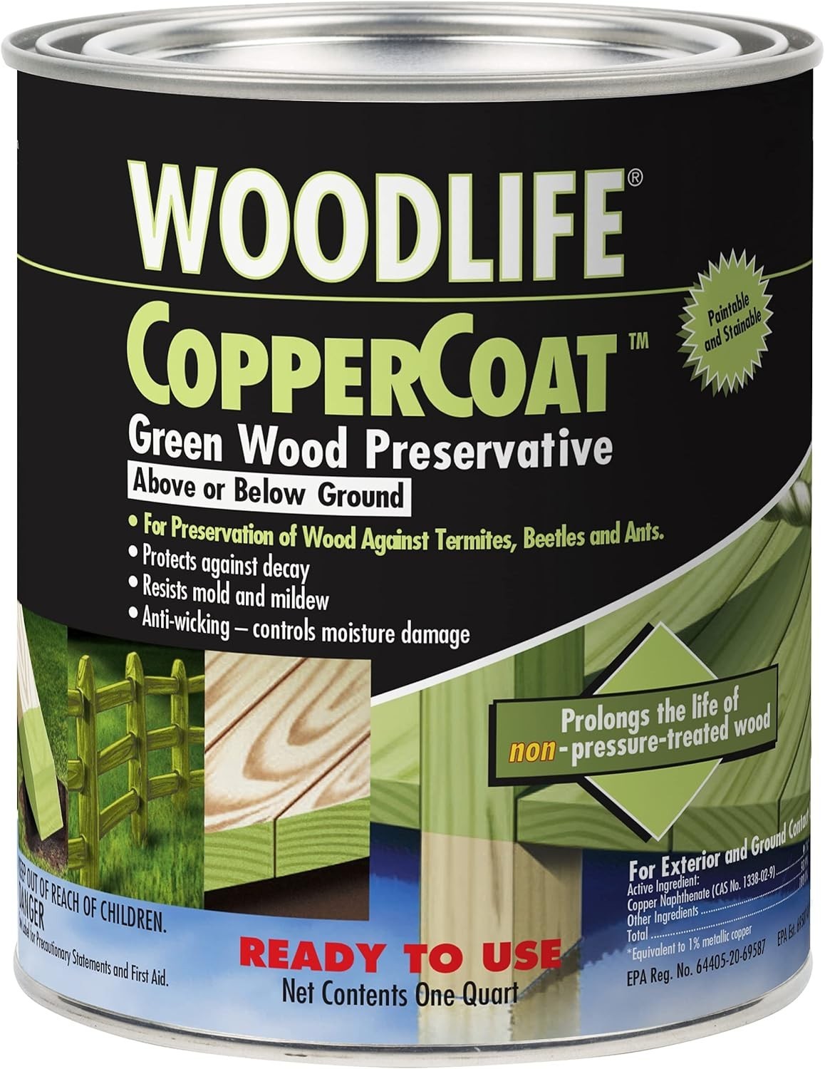 WOODLIFE 1901A CopperCoat Green Wood Preservative Gallon Green