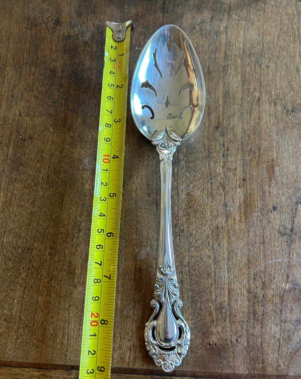 Kirk-Stieff Royal Dynasty Sterling Silver Pierced Serving Spoon 8 5/8 inches
