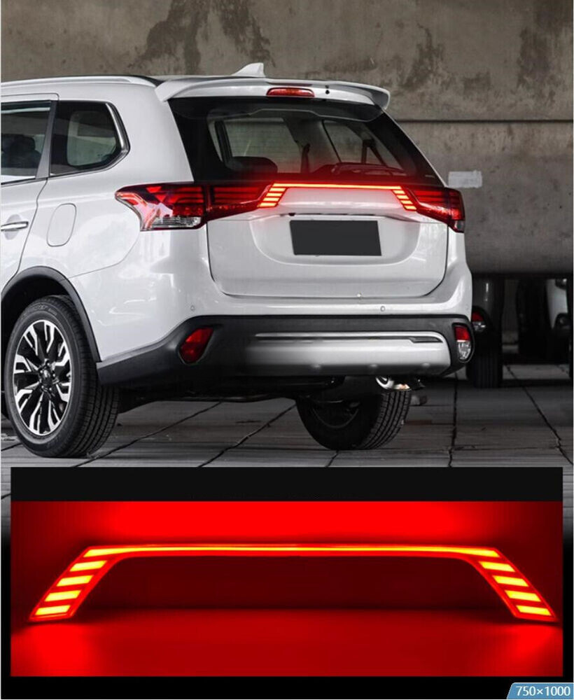 For 16-21 Mitsubishi Outlander Smoke Black Rear Door Trunk LED Tail Light Cover