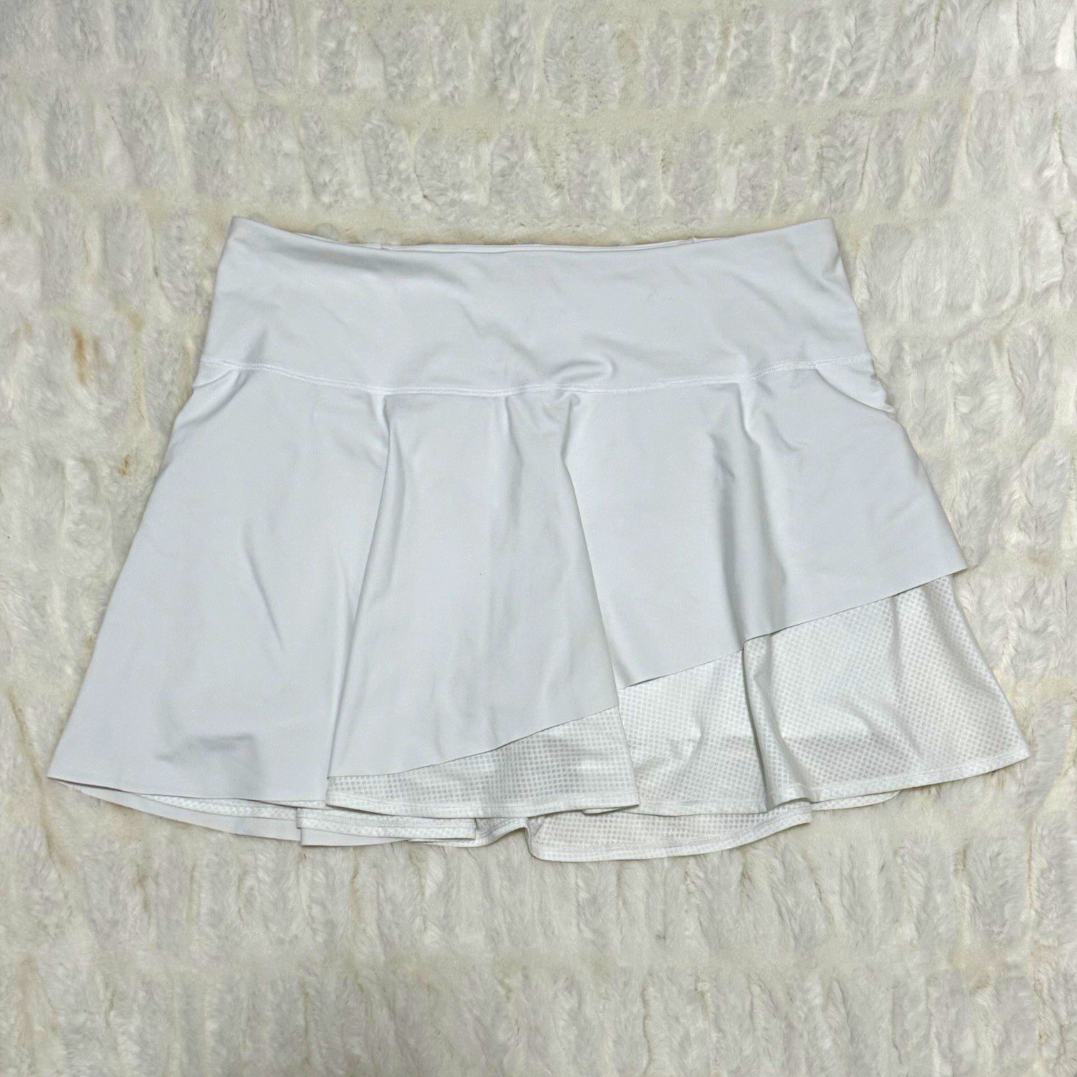 Athleta Ace Tennis Skort White L Pull On Short Solid Pockets