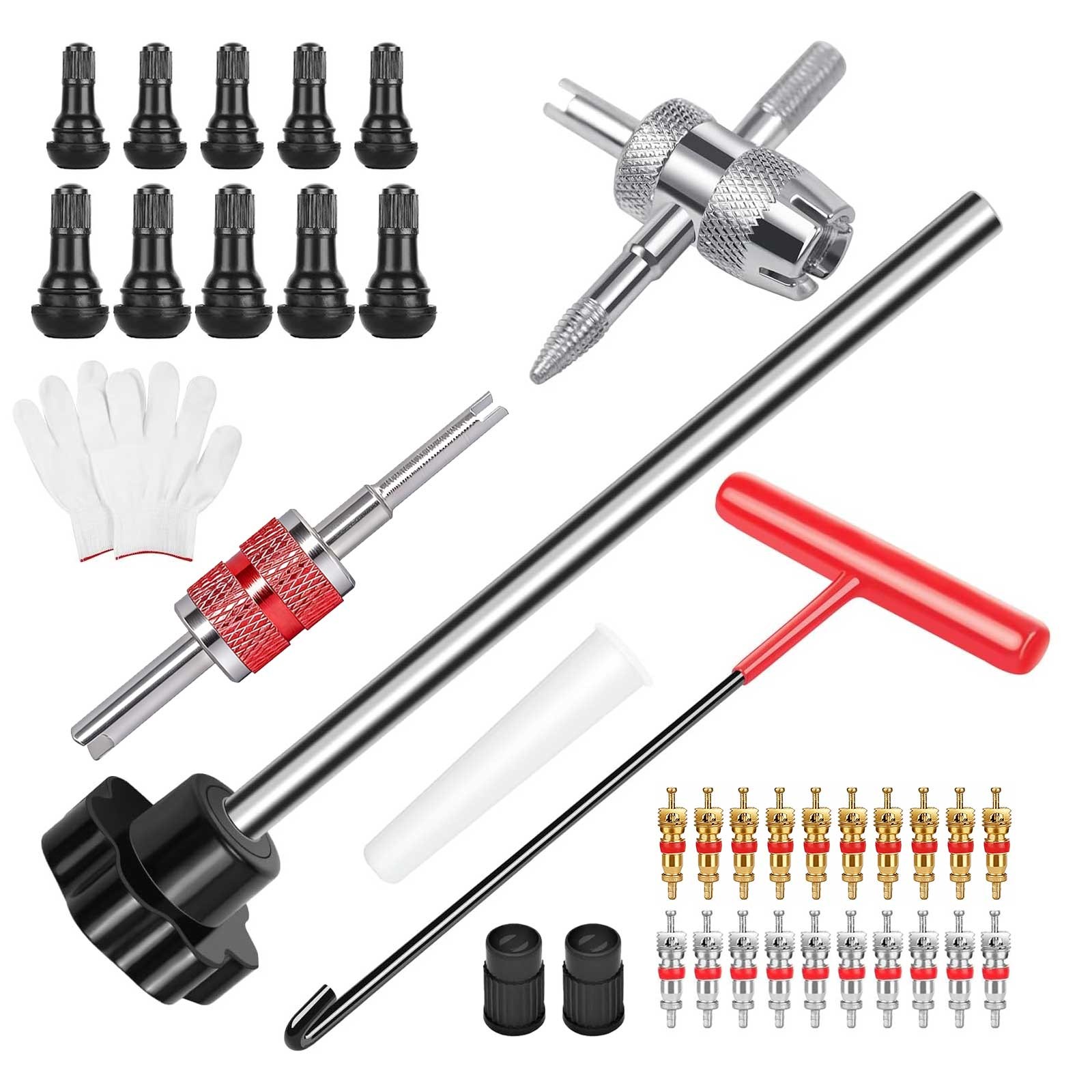 38PCS Tire Valve Stem Kit TR413 TR414 Valve Core Remover Installer Puller Tool 38PCS Tire Valve Stem Kit TR413 TR414 Valve Core Remover Installer Puller Tool