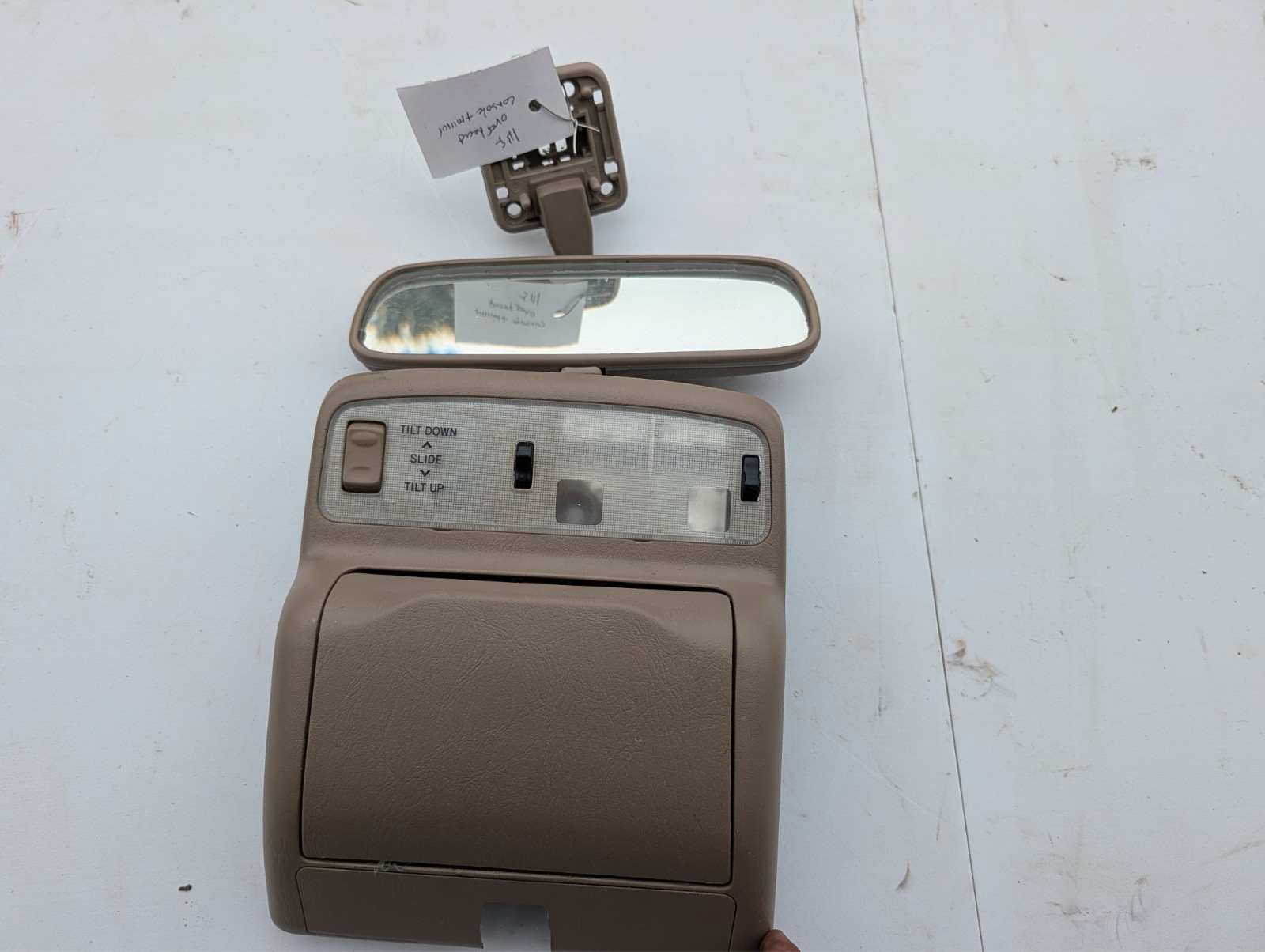 96-02 Toyota 4Runner Overhead Console Sun Roof Tilt Tan Rearview Mirror OEM 96-02 Toyota 4Runner Overhead Console Sun Roof Tilt Tan Rearview Mirror OEM