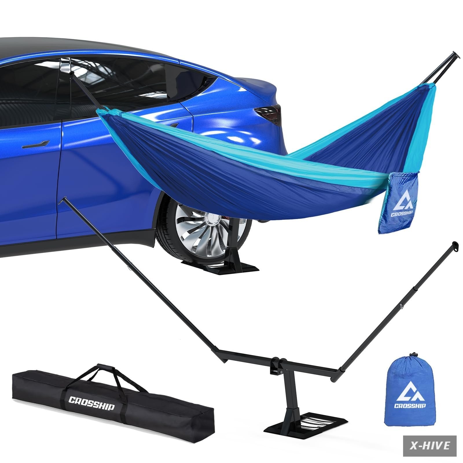 Hitch Mount Hammock Stand - Includes Parachute Nylon Hammock & Storage Bag - for