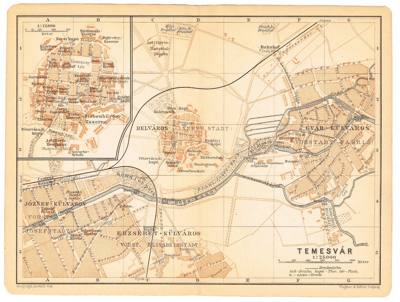 Timișoara Original city plan map 1911 Banat ROMANIA România Județul Temesvar Timișoara Original city plan map 1911 Banat ROMANIA România Județul Temesvar