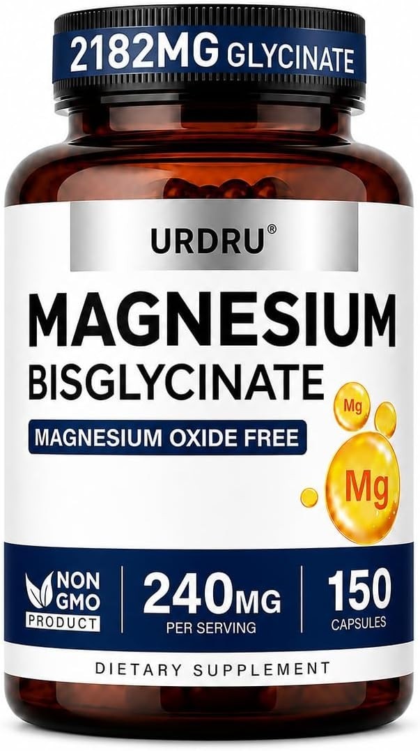 Magnesium Glycinate 2182mg, 100% Chelated Magnesium Supplement, 240mg Magnesium 