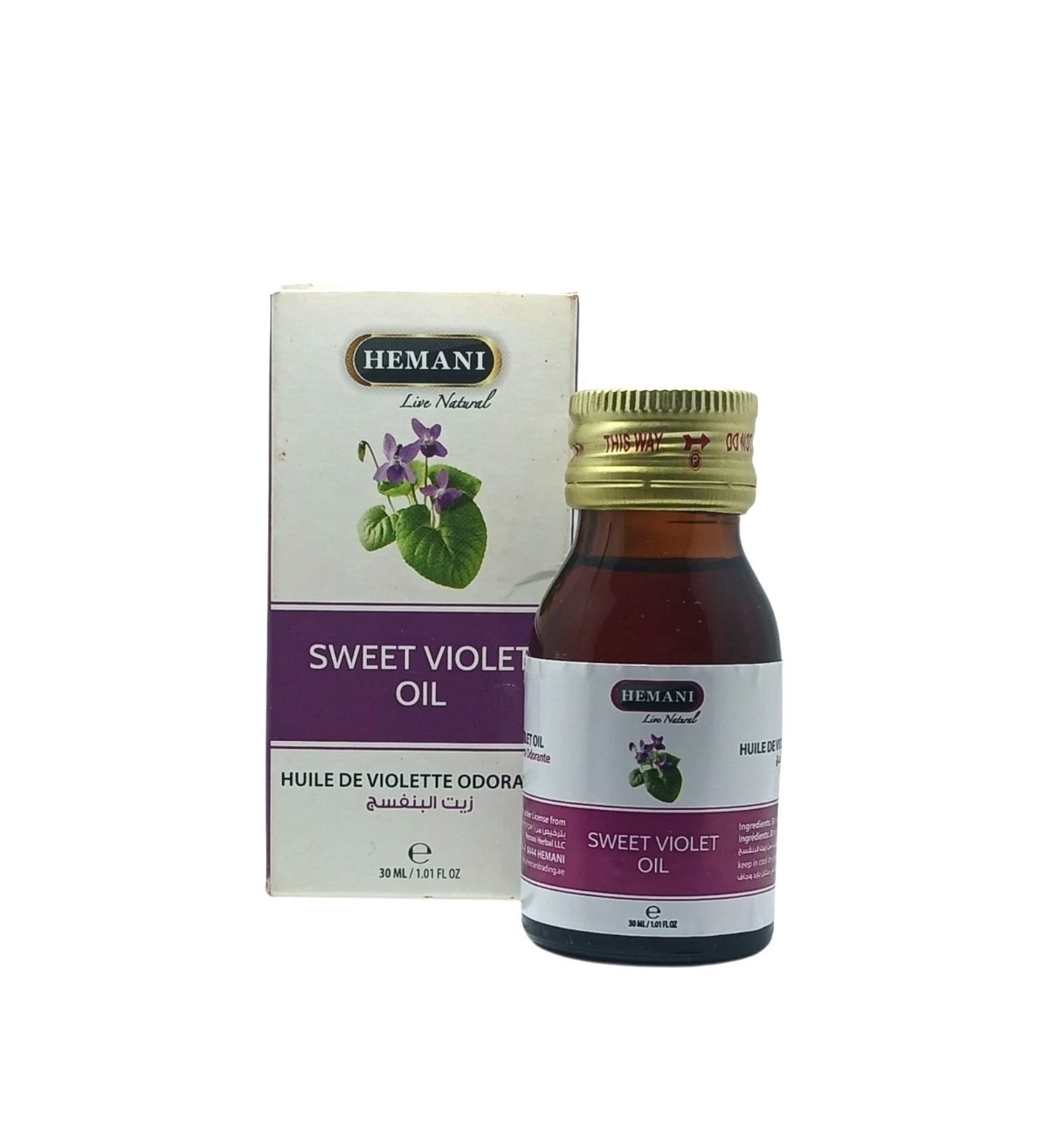 Hemani Sweet Violet Oil, Natural Oil for Hair And Skin Care, Massage زيت البنفسج