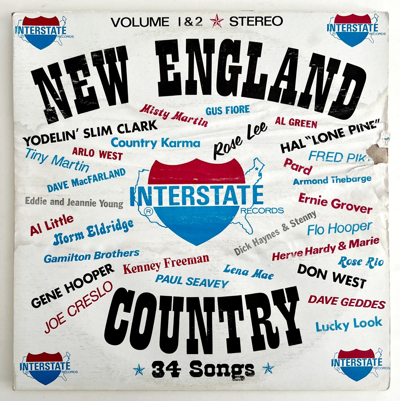 New England Interstate Country Vinyl 2LP Record 1970s 33 Various Artists VRG1