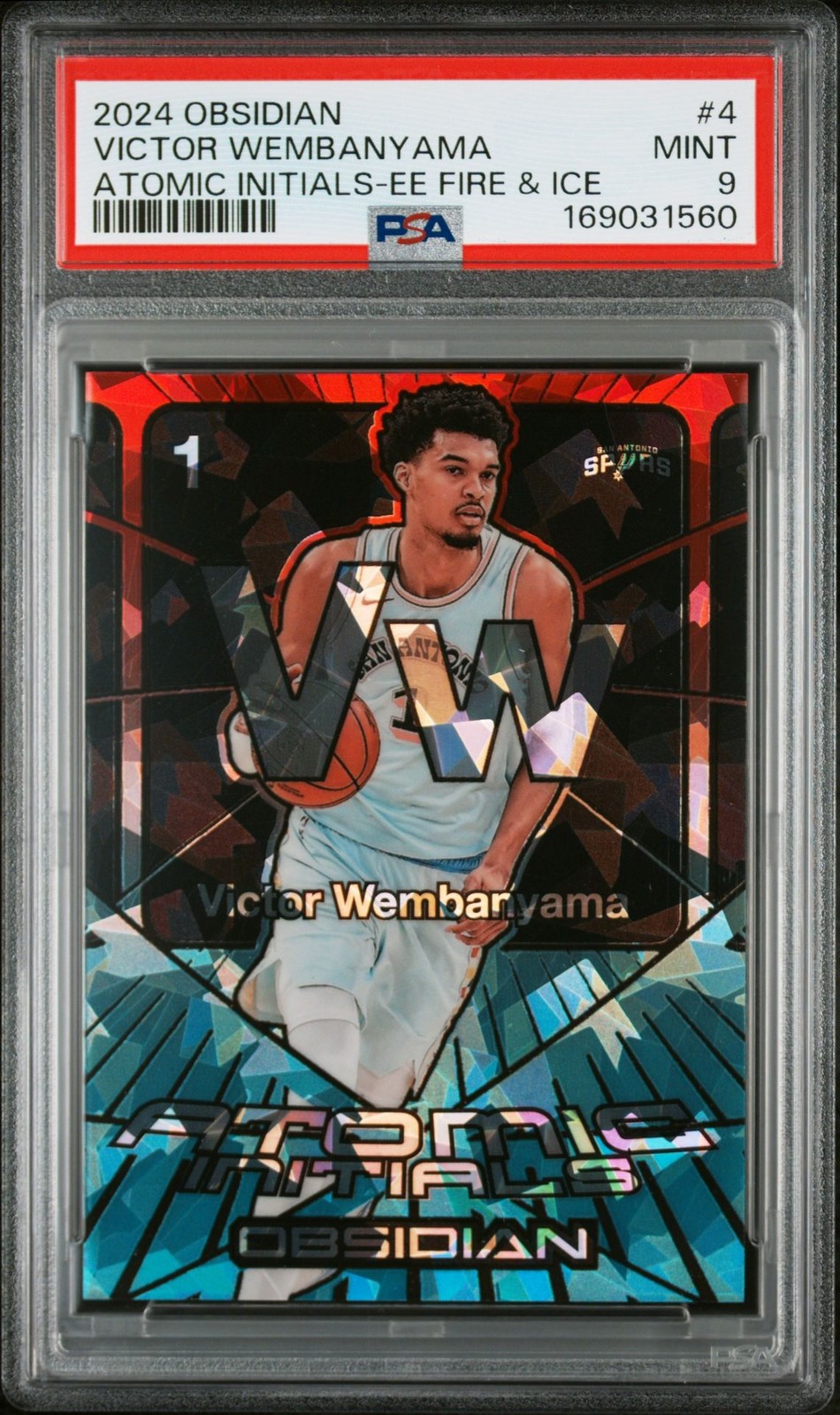 RARE PSA 9 2024 Obsidian Atomic Initials Wemby #4 Etch Fire And Ice /30 POP/2 👽 RARE PSA 9 2024 Obsidian Atomic Initials Wemby #4 Etch Fire And Ice /30 POP/2 👽