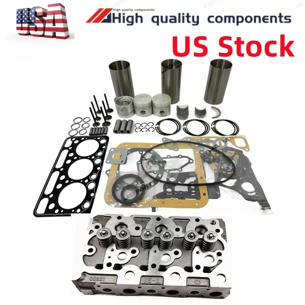 Overhaul Rebuild Kit+Cylinder Head for Kubota D1403 Engine