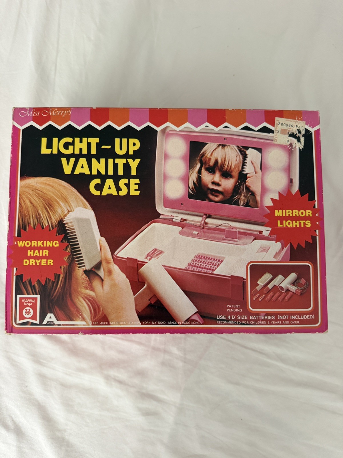🩷Miss Merry VTG (1981)  LIGHT-UP VANITY case W/ Accessories- Complete Set 