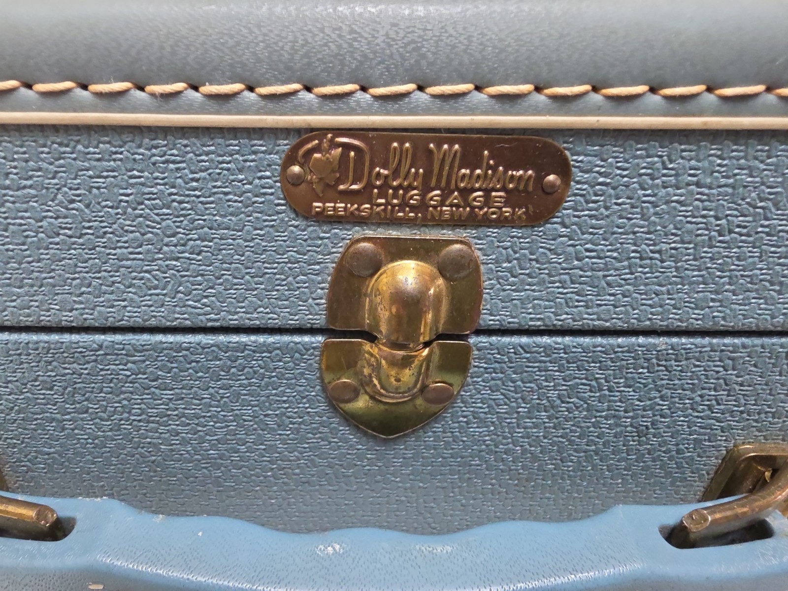 Vintage Late 60's Early 70's Dolly Madison Blue 21x14x7 Square Luggage Case Vintage Late 60's Early 70's Dolly Madison Blue 21x14x7 Square Luggage Case