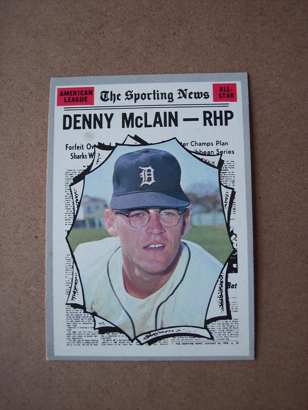 1970 Topps baseball Denny McLain sporting news all-star card #467 VG-EX