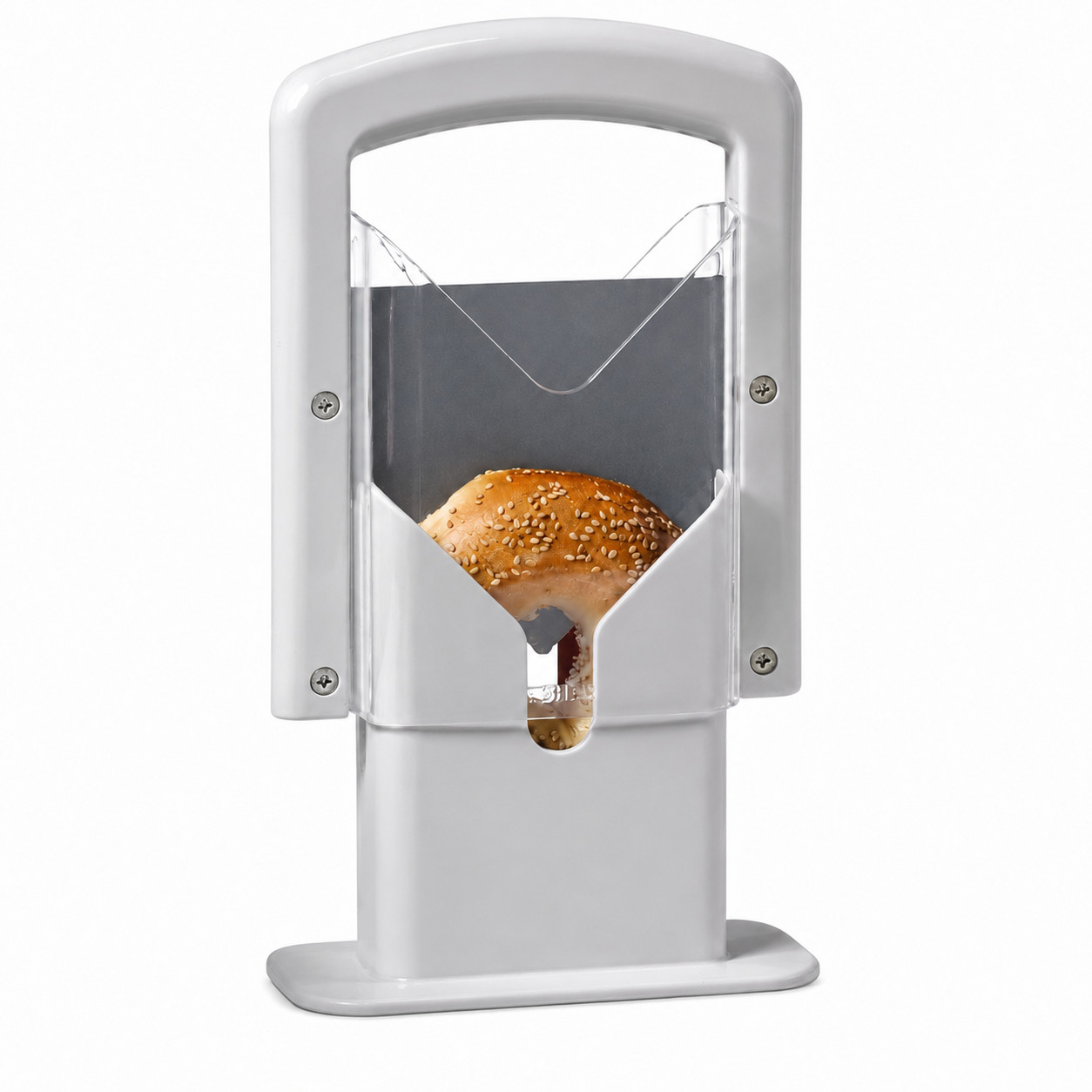 Hoan The Original Bagel Guillotine Universal Slicer, White