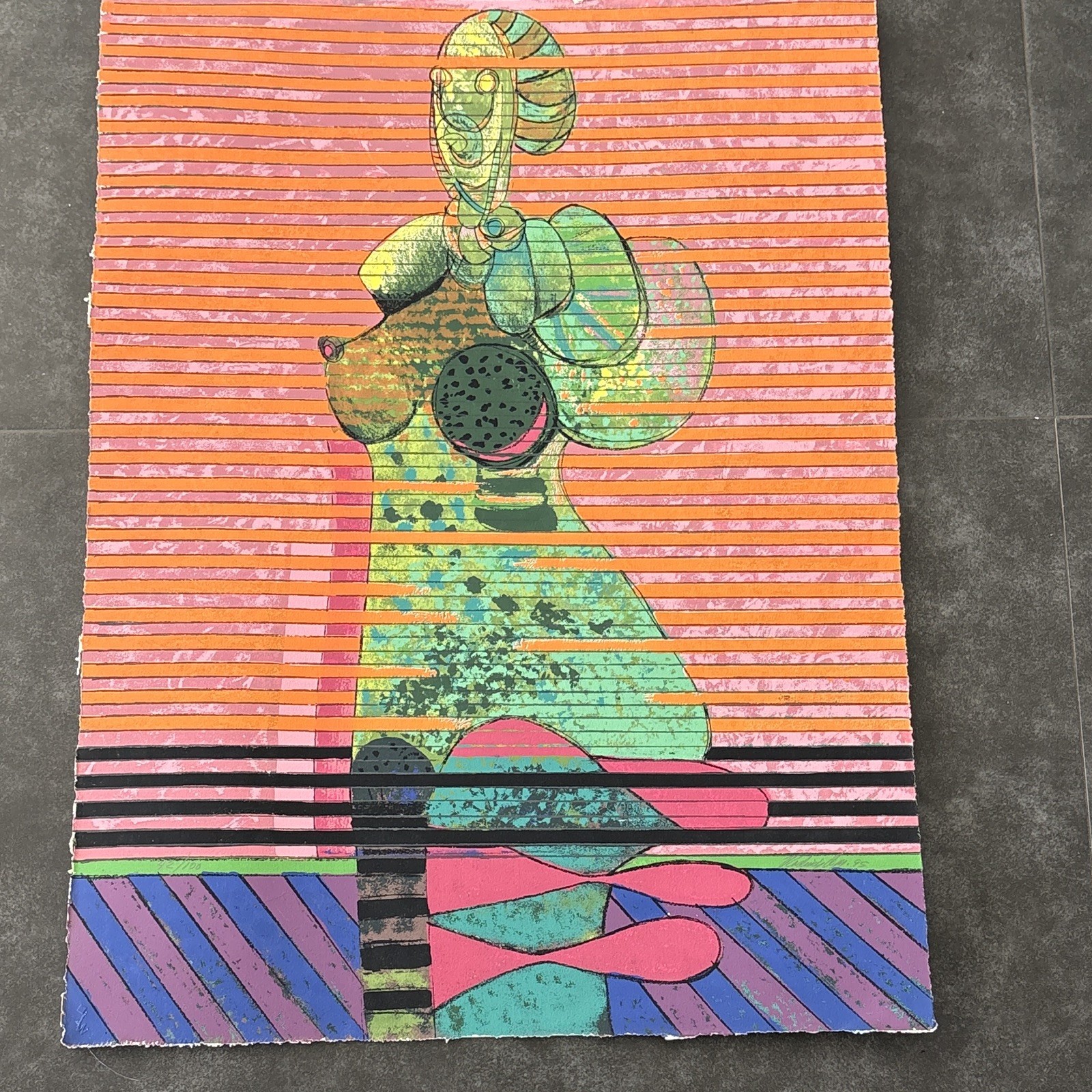 Vladimir Cora Mujer 1995 Signed Serigraph 42/100 Mexican Artist 31x23