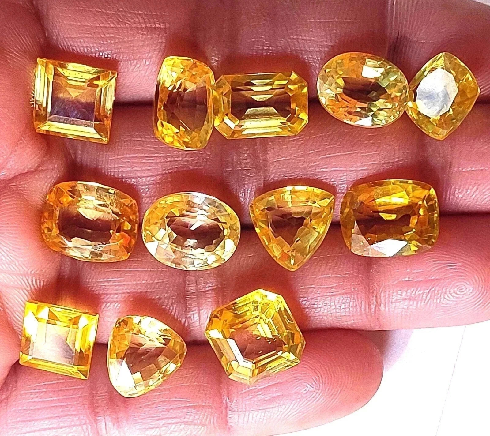 145 Ct Natural Yellow Sapphire Mix Cut Certified Loose Gemstone Lot